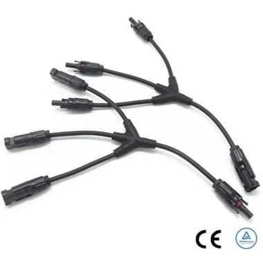 Slučovací konektory 1x3 MC4 s kabelem  – pár